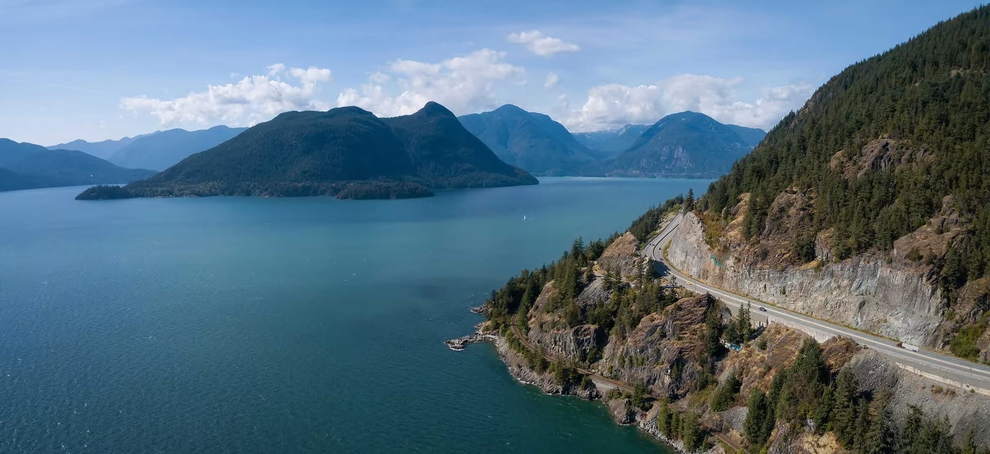 Vancouver coastal highway with truck